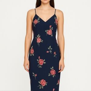 NWT Honey and Rosie Low Back Navy Foral Dress